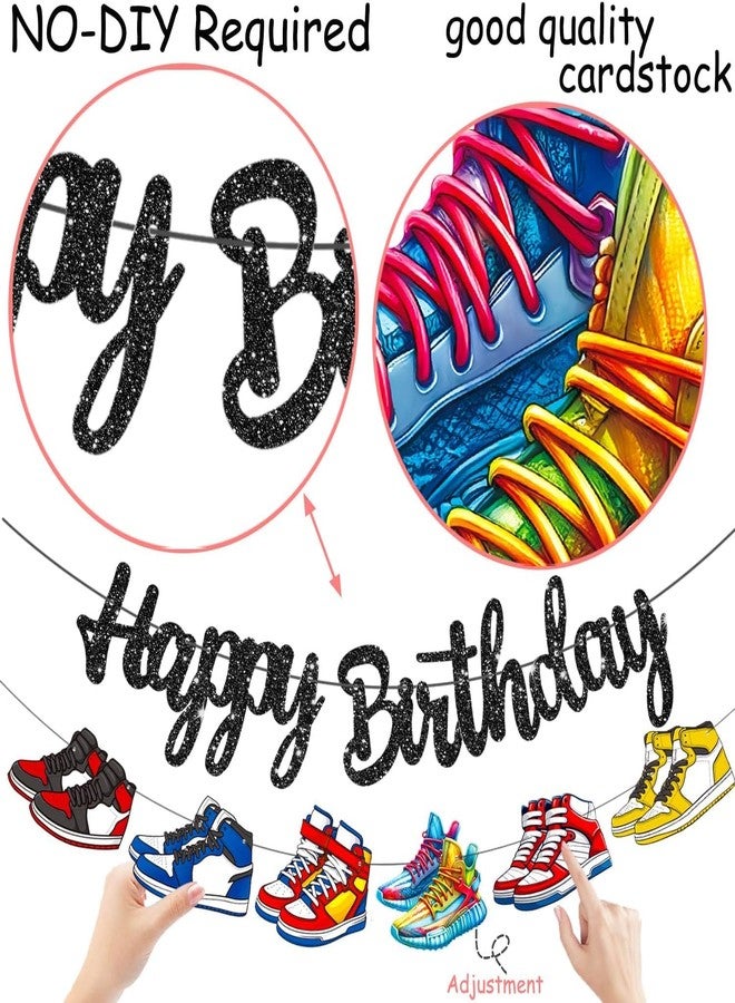 Veagins 3PCS Sneaker Ball Decorations, Sneaker Party Decorations, Sneaker Ball Backdrop, It is Your Birthday Banner for Basketball Themed Party, Birthday Supplies - Image 4